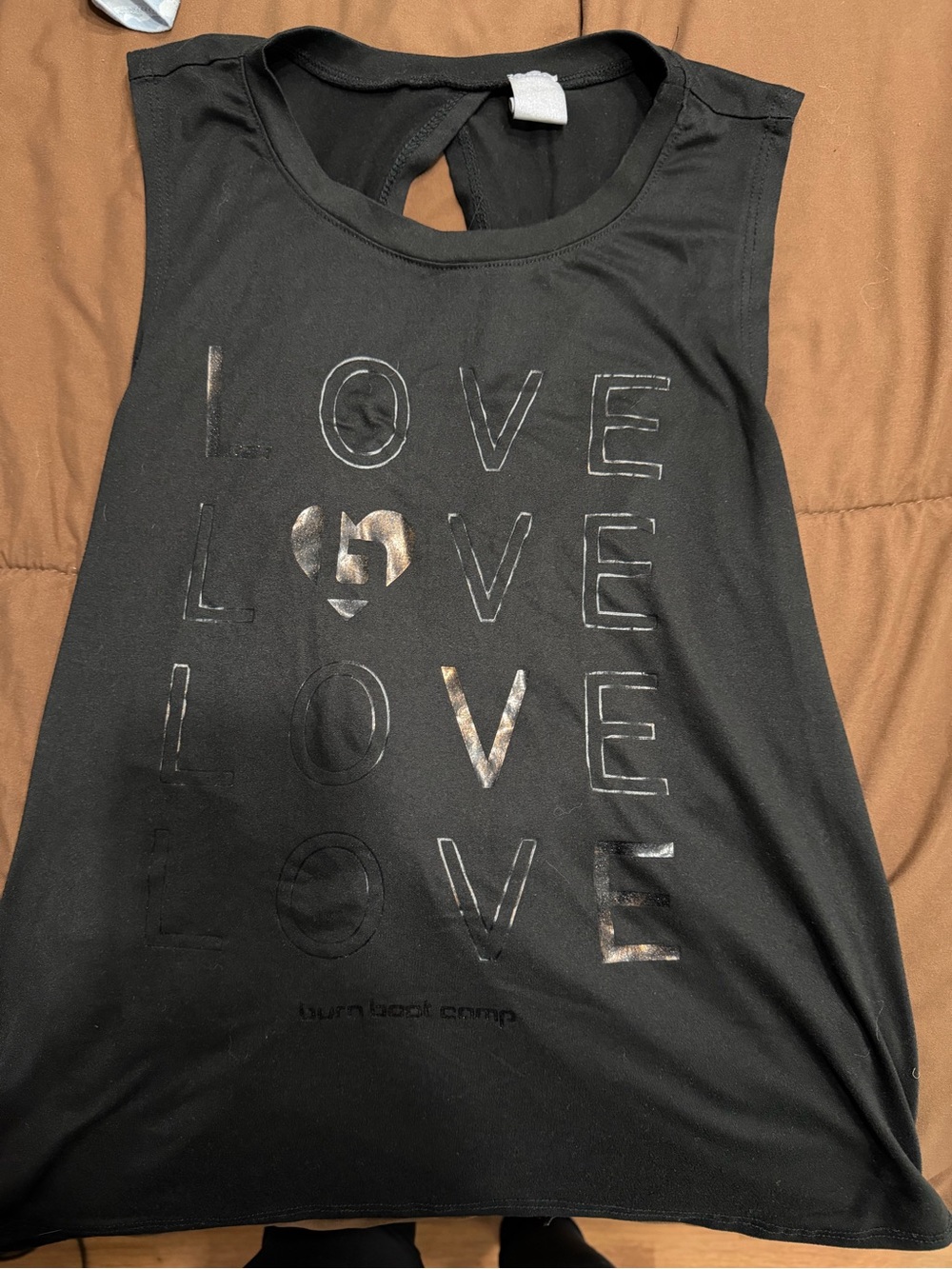 Black Sleeveless 'LOVE' Graphic Tank Top